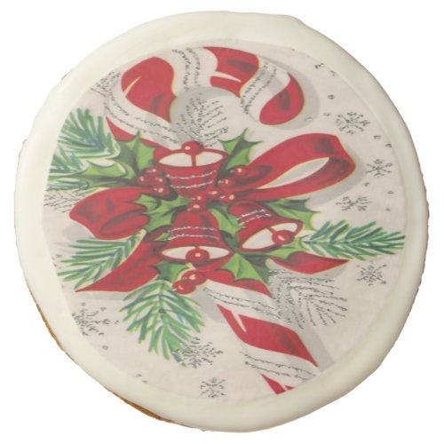 Vintage Merry Christmas Candy Cane Sugar Cookie