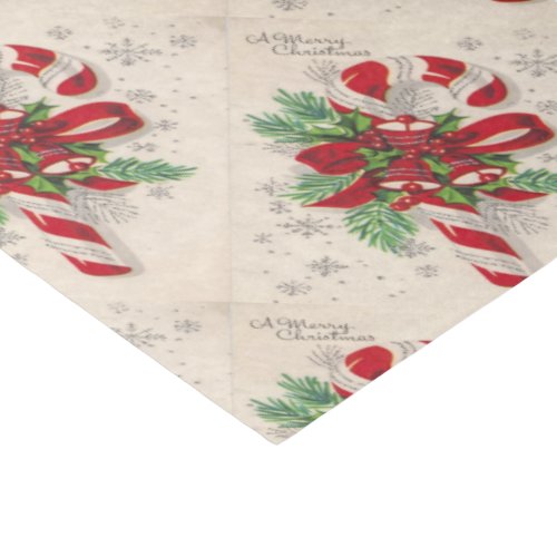 Vintage Merry Christmas Candy Cane Tissue Paper