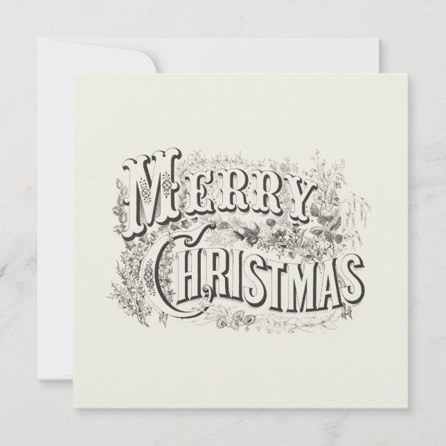 VINTAGE "MERRY CHRISTMAS" CHRISTMAS GREETING CARD (Front)