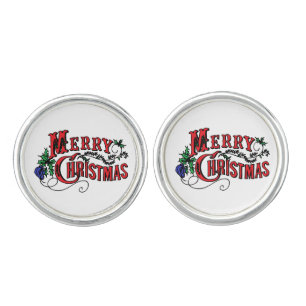 Vintage Merry Christmas Cufflinks