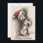 Vintage Merry Christmas Dog Wearing Santa Hat Holiday Card<br><div class="desc">Cute Retro Vintage Merry Christmas Dog Wearing Santa Hat Holiday Card</div>