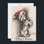 Vintage Merry Christmas Dog Wearing Santa Hat Holiday Card<br><div class="desc">Cute Retro Vintage Merry Christmas Dog Wearing Santa Hat Holiday Card</div>