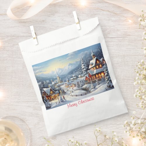 Vintage Merry Christmas Favor Bag