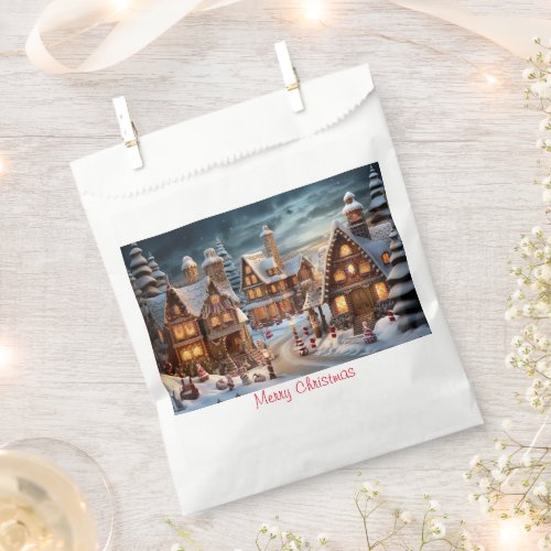 Vintage Merry Christmas Favor Bag