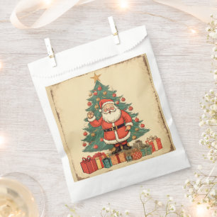 Vintage Merry Christmas Favor Bag