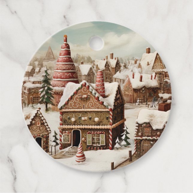 Vintage Merry Christmas Favor Tags (Front)