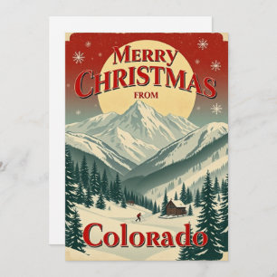 Vintage Merry Christmas from Colorado Flat Holiday Card