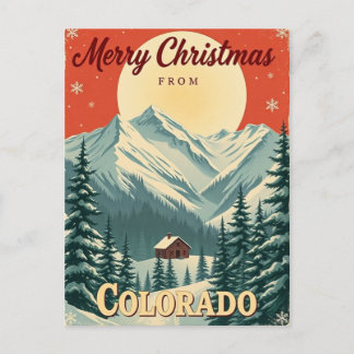 Vintage Merry Christmas from Colorado Holiday Postcard
