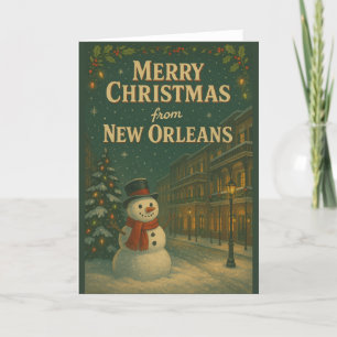 Vintage Merry Christmas from New Orleans Folded Holiday Card