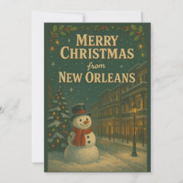 Vintage Merry Christmas from New Orleans Holiday Card
