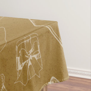 vintage merry christmas  gift box pattern tablecloth