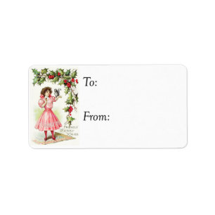 Vintage Merry Christmas Gift Tag