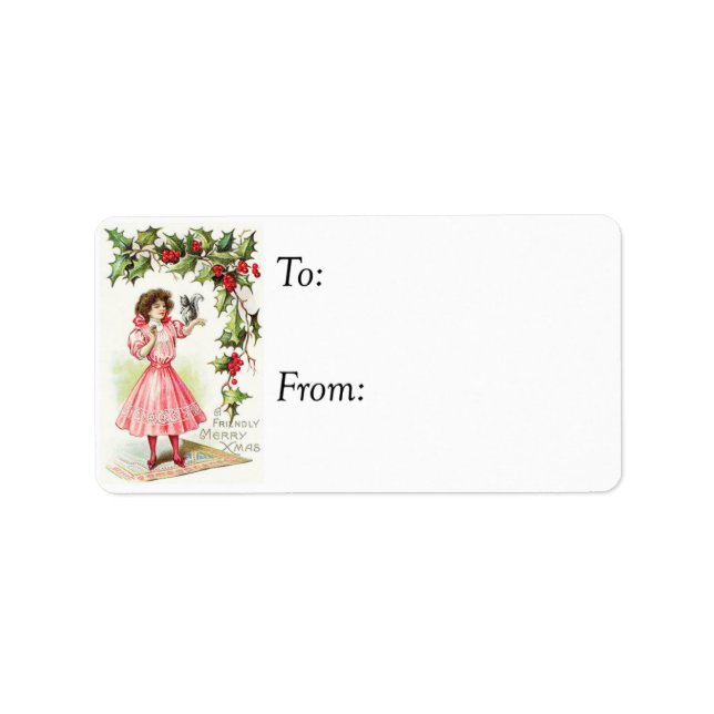 Vintage Merry Christmas Gift Tag (Front)