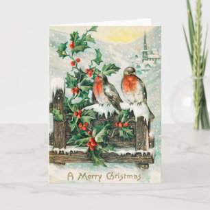 Vintage Merry Christmas Greeting Card