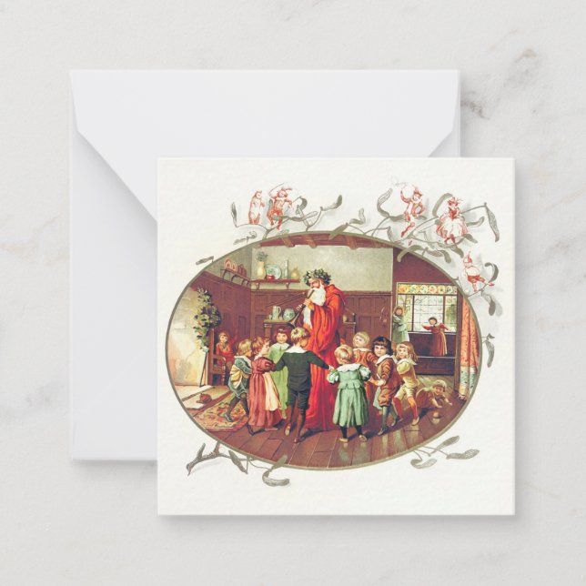 Vintage Merry Christmas/Happy Holidays Note Card (Front)