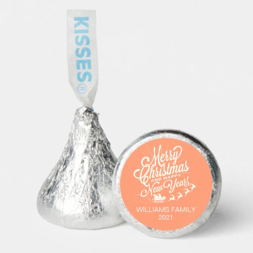 Vintage Merry Christmas Happy New Year Orange Hersheys Kisses