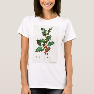 Vintage Merry Christmas Holly Mistletoe T-Shirt
