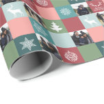 Vintage Merry Christmas Icons 4 Photos Wrapping Paper<br><div class="desc">Personalize this colorful vintage Christmas wrapping paper with your favorite 4 family photos!</div>