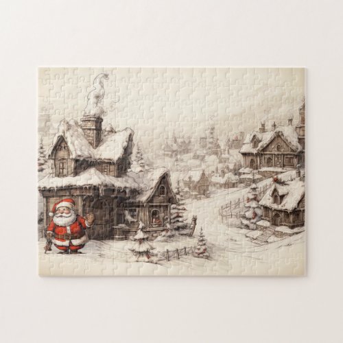 Vintage Merry Christmas Jigsaw Puzzle