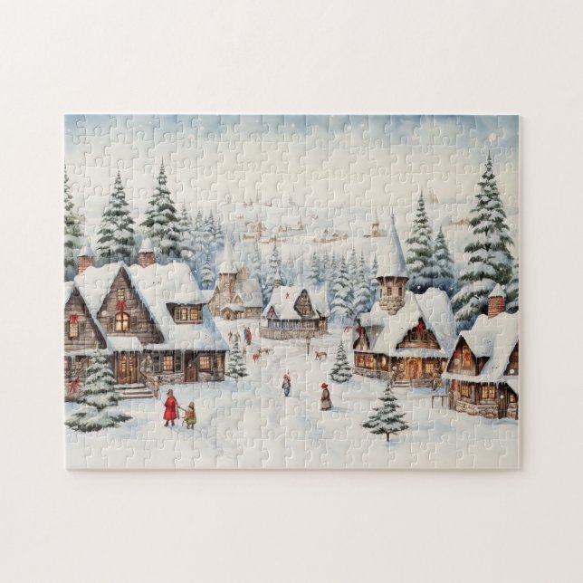 Vintage Merry Christmas Jigsaw Puzzle (Horizontal)