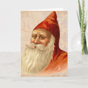Vintage Merry Christmas Kindly Old Fashioned Santa Holiday Card