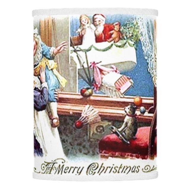 Vintage Merry Christmas Lamp Shade (Front)