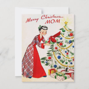 Vintage Merry Christmas Mom Holiday Card