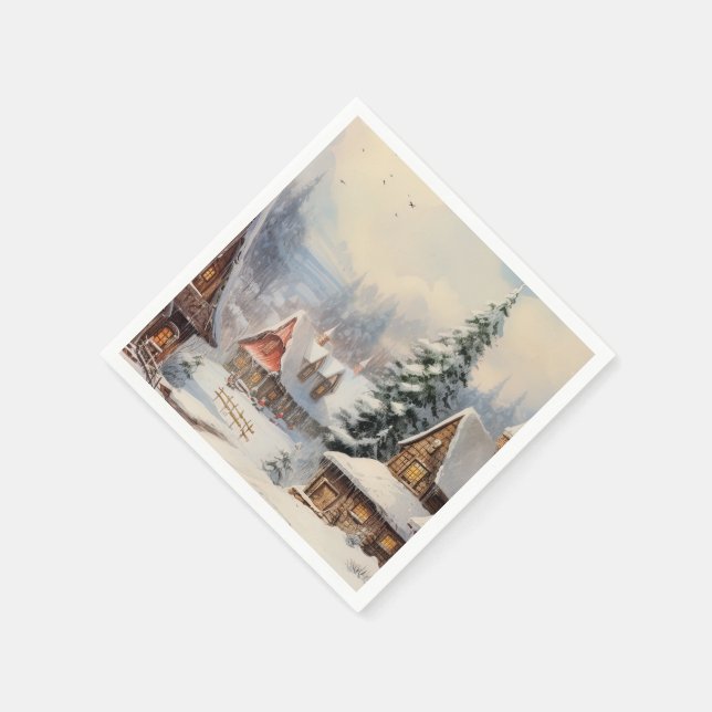 Vintage Merry Christmas Napkins (Corner)