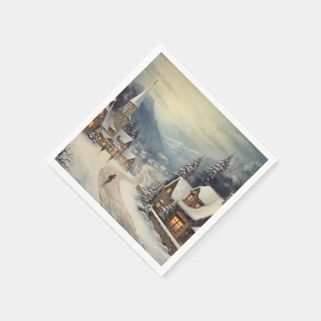 Vintage Merry Christmas Napkins (Corner)