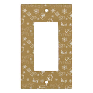 vintage merry christmas pattern light switch cover