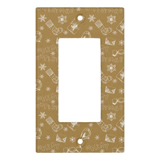 vintage merry christmas pattern light switch cover (Front)