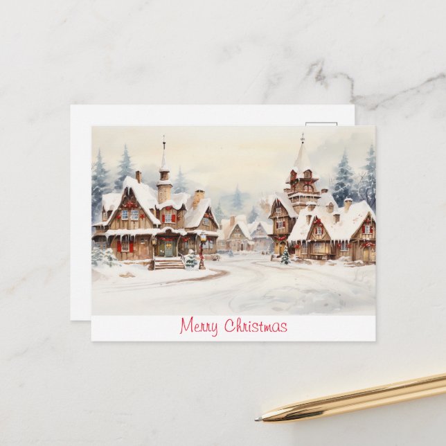 Vintage Merry Christmas Postcard (Front/Back In Situ)