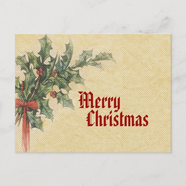 Vintage Merry Christmas Postcard (Front)