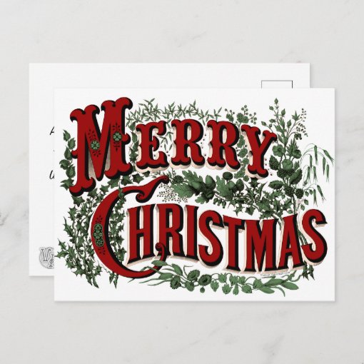 Vintage Merry Christmas Postcard | Zazzle