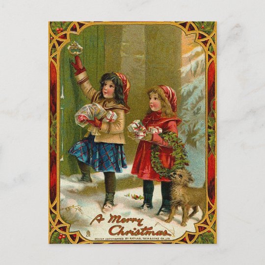 Vintage Merry Christmas Postcard | Zazzle.com