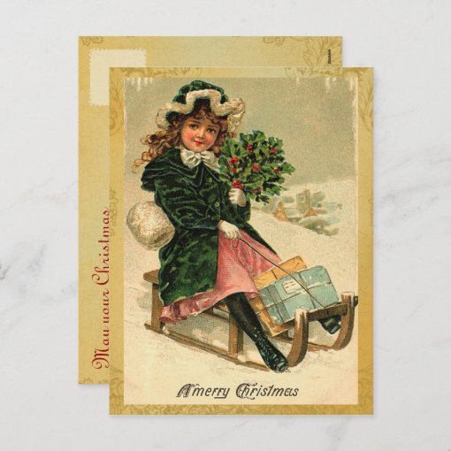 Vintage Merry Christmas Postcards | Zazzle