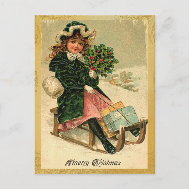 Vintage Merry Christmas Postcards | Zazzle