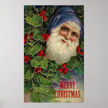 Vintage Merry Christmas Poster by christmas__gifts at Zazzle