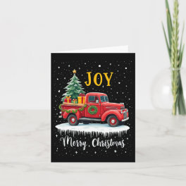 Vintage Merry Christmas Red Truck Old Fashioned Ch Card