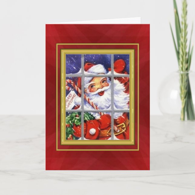 Vintage Merry Christmas Santa Card (Front)