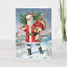 Vintage Merry Christmas Santa 