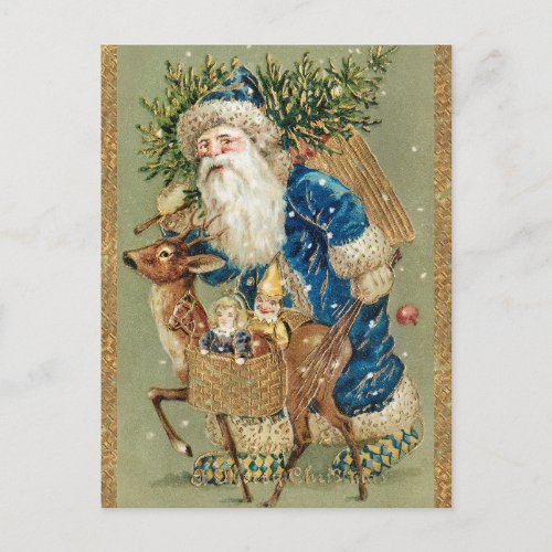 VINTAGE MERRY CHRISTMAS SANTA CARD