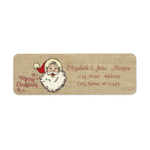Vintage,Merry Christmas,Santa Claus Label
