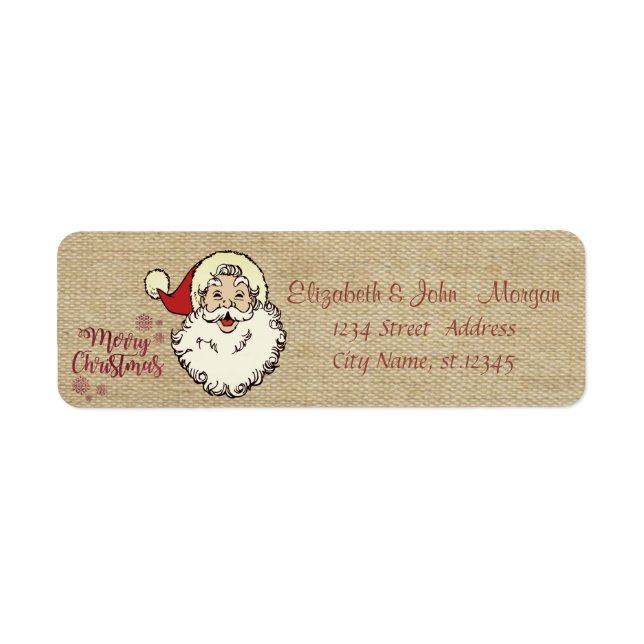 Vintage,Merry Christmas,Santa Claus Label (Front)
