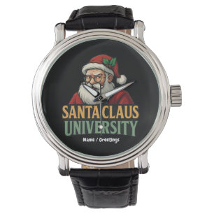 Vintage Merry Christmas Santa Claus University Watch