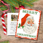 Vintage Merry Christmas Santa Custom Family Photo  Postcard<br><div class="desc">Celebrate the season with this Christmas postcard featuring a vintage Santa illustration on the front and a custom personal note and your photo on the backside.  Easily delete these options.  This postcard is sure to bring a smile to both friends and family.</div>