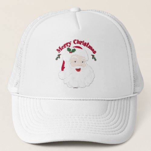 Vintage Merry Christmas Santa Trucker Hat