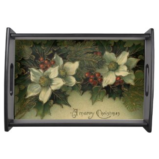 Vintage Merry Christmas Serving Tray