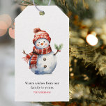 Vintage Merry Christmas & Snowmen  Gift Tags<br><div class="desc">Celebrate the magic of the holiday season with our charming Vintage Merry Christmas & Watercolor Snowmen Greeting Card. This beautifully designed card captures the nostalgic essence of Christmas with a touch of whimsy.</div>