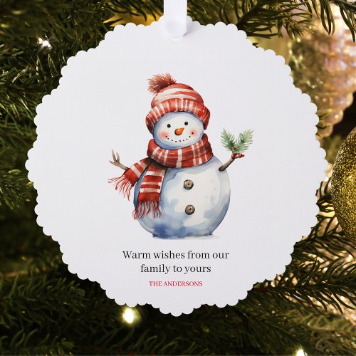Vintage Merry Christmas  Snowmen  Ornament Card